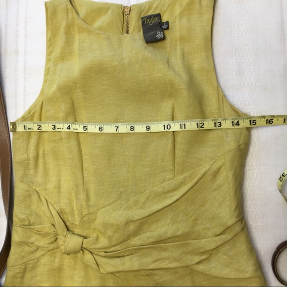 Nordstrom Taylor Linen Citron Green Dress, sz 2 - Picture 3 of 8